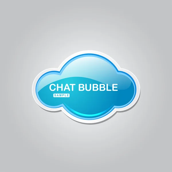 Talk Balloon Chat Bubble Glossy Button Icon — Stock Vector