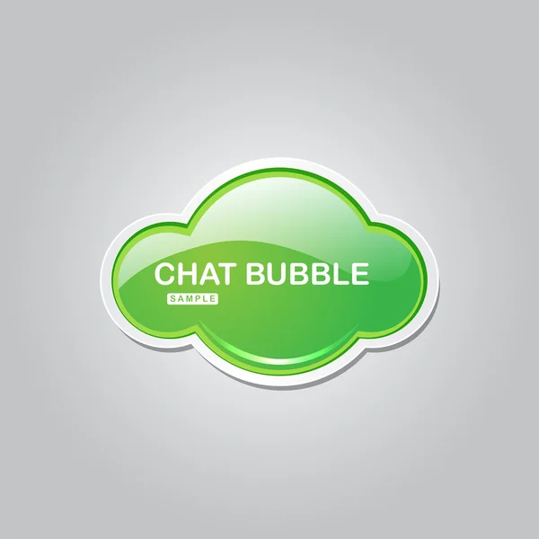 Talk Balloon Chat Bubble Glossy Button Icon — Stock Vector