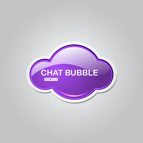 Charla Globo Chat Bubble Icono botón brillante — Vector de stock