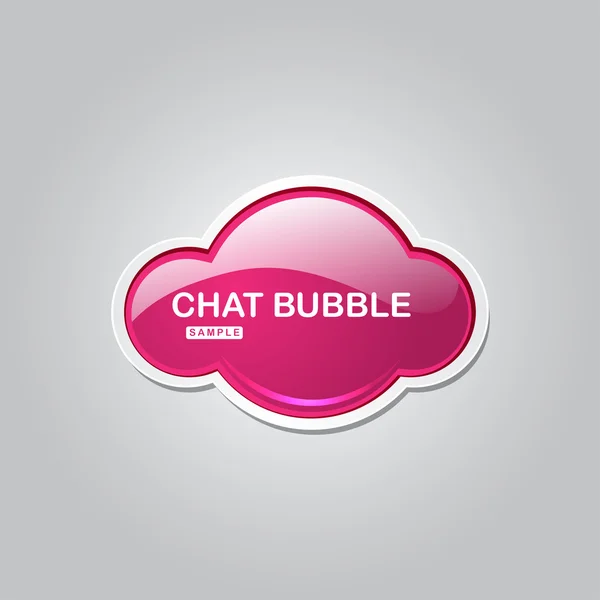 Parlare palloncino Chat bolla lucido icona pulsante — Vettoriale Stock