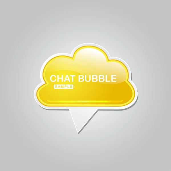 Charla Globo Chat Bubble Icono botón brillante — Vector de stock