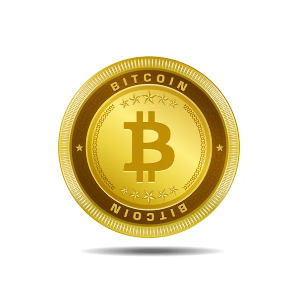 Sinal de moeda de bits Golden Coin Vector Icon —  Vetores de Stock