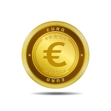 Euro para birimi işareti altın sikke vektör