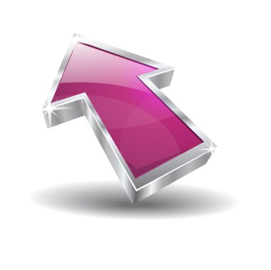 3D parlak imleç vektör simgesi