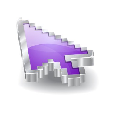 3D parlak imleç vektör simgesi