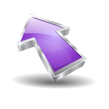 3D parlak imleç vektör simgesi