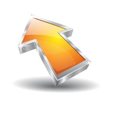 3D parlak imleç vektör simgesi