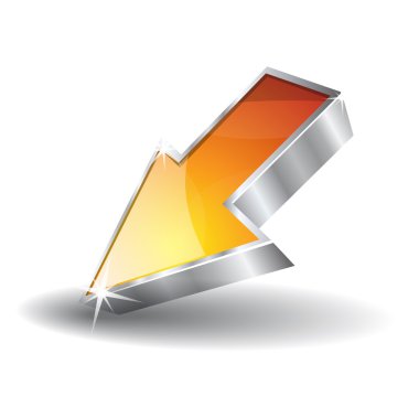 3D parlak imleç vektör simgesi