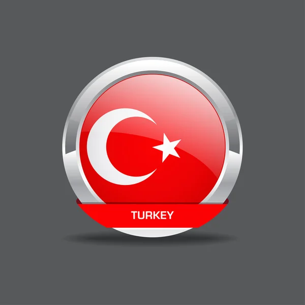 Türkiye'nin bayrak vektör simgesi — Stok Vektör