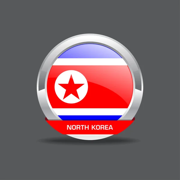 Severní korea vlajky vektorové ikony — Stockový vektor