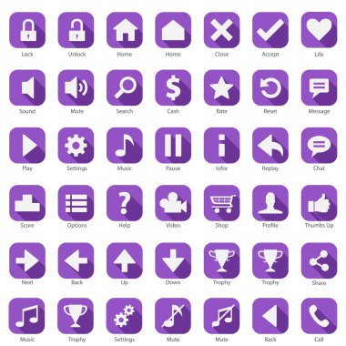 Web telefon Internet düz Tasarım Icon set