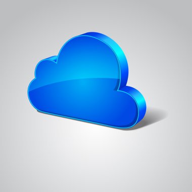 3D cloud vektör simgesi