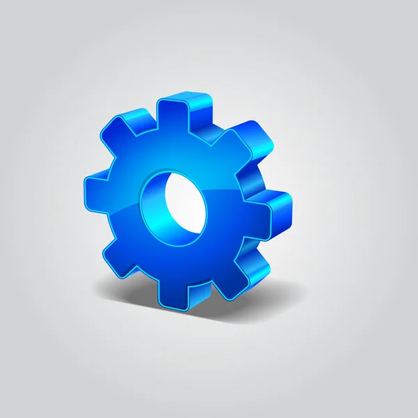 3D Mechanical Gear Vector Icon — Stock Vector