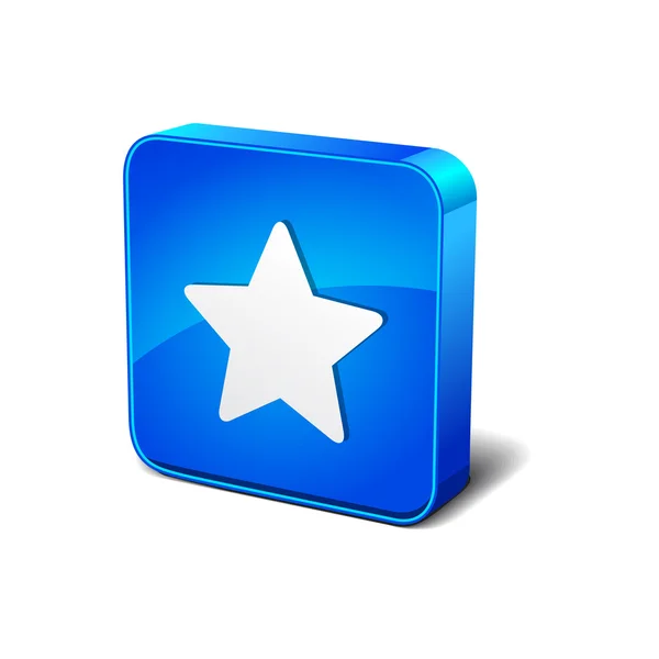 Sterne Bewertungen 3d blau abgerundete rechteckige Vektor-Symbol-Taste — Stockvektor