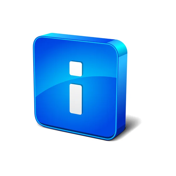 3d infoknop pictogram blauwe afgeronde rechthoekige vector — Stockvector