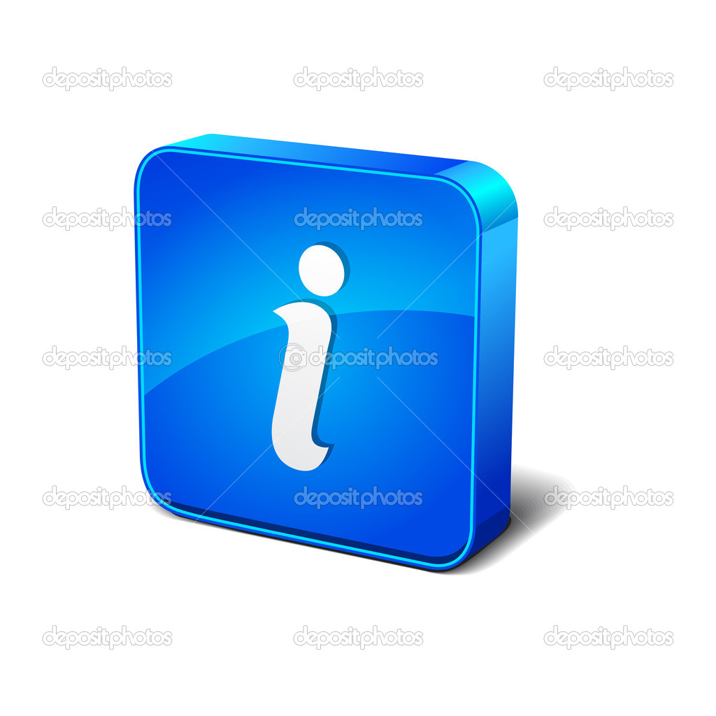 Info 3d  Blue Rounded rectangular Vector Icon Button