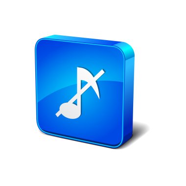 3D mavi mavi yuvarlak köşe vektör simgesi düğmesini kapatmak