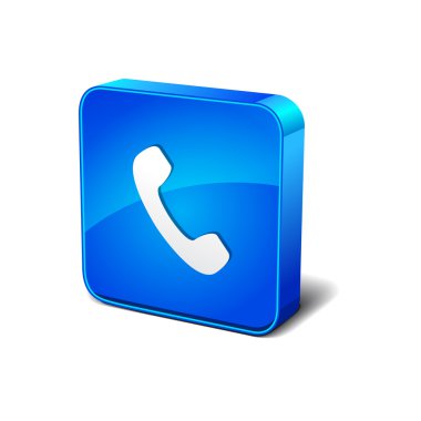 3D mavi mavi yuvarlak köşe vektör simgesi düğmesini arayın