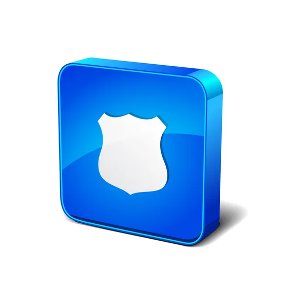 Shield 3d Blue Rounded Corner Blue Vector Icon Button — Stock Vector