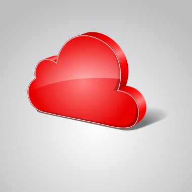 3D cloud vektör simgesi