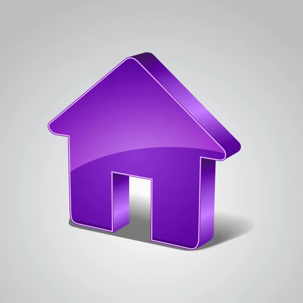 3d Home Glossy Vector Icon — Stock Vector