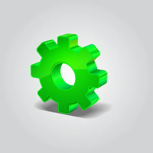 Configuración de engranajes mecánicos 3D Vector Icono — Vector de stock