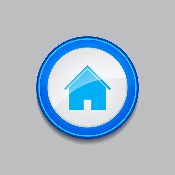 Home Circular Blue Vector Web Button Icon — Stock Vector