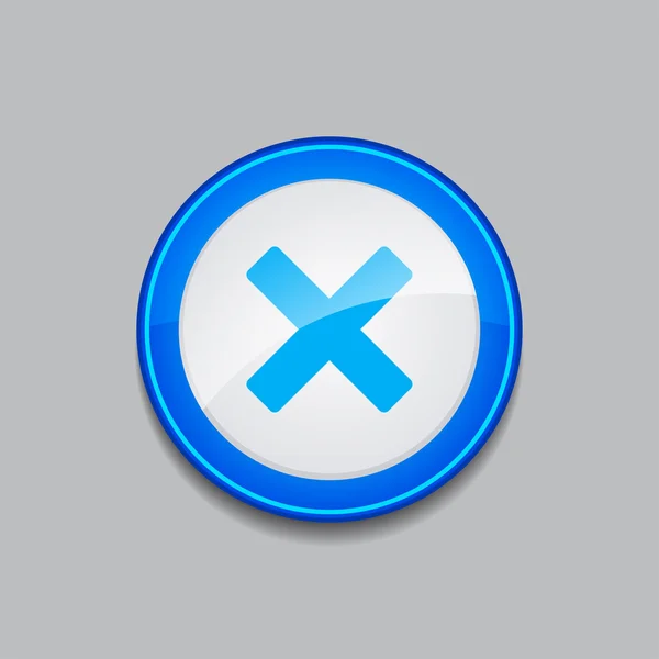 Cruz circular azul Vector Web botón icono — Vector de stock