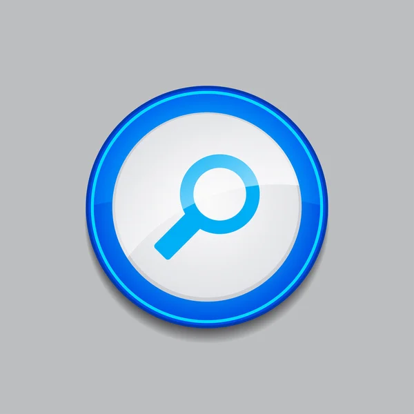 Ikona tlačítka web kruhová modrá vektorové vyhledávání — Stockový vektor