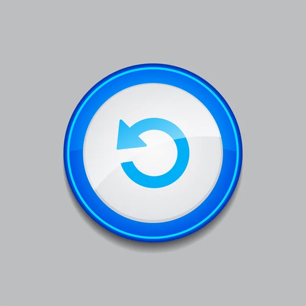 Reset Circular Vector Blue Web Icon Button — Stock Vector