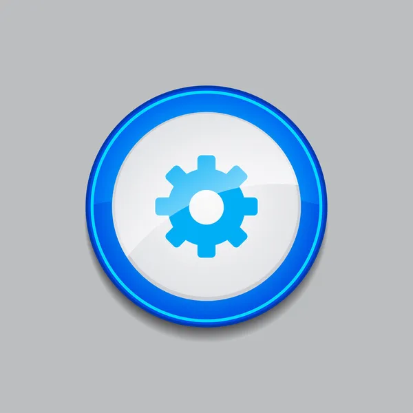 Ayarları dairesel vector mavi web simgesi düğmesini — Stok Vektör