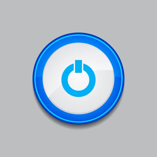 Power Circular Vector Blue Web Icon button — стоковый вектор