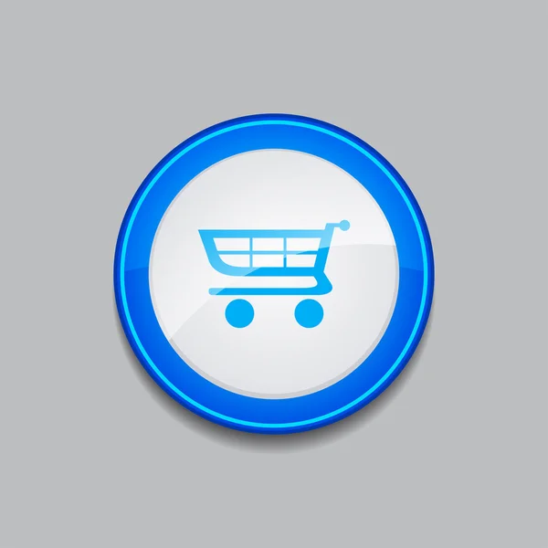 Shopping Circular Vector Blue Web Icon Button — Stock Vector