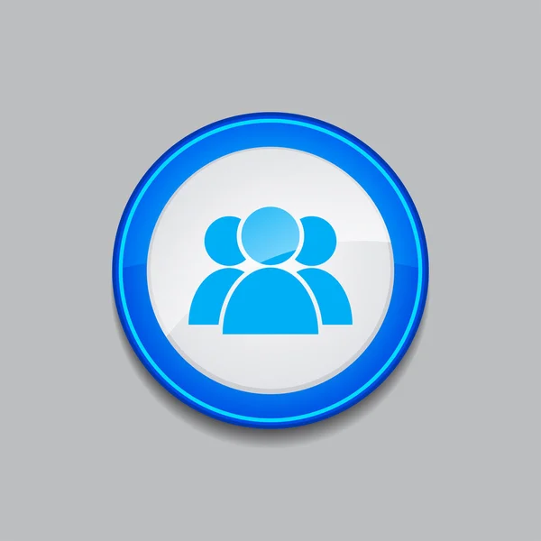 Κυκλική φορέα χρήστη web μπλε εικονίδιο κουμπί — Διανυσματικό Αρχείο