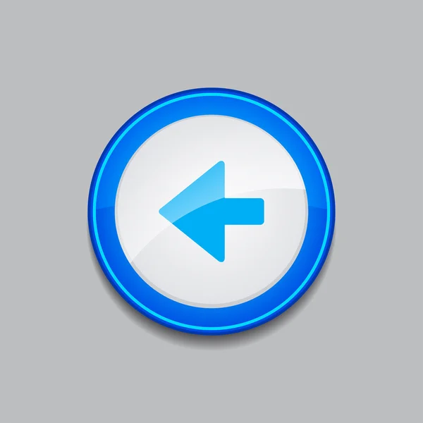 Touche gauche Vecteur circulaire Bouton icône Web bleu — Image vectorielle