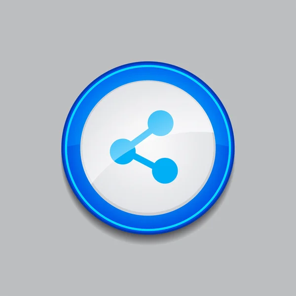 Social Blue Vector Icon Button — Stock Vector