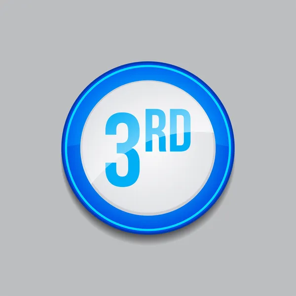 3rd Circular Vector Blue Web Icon Button — Stock Vector