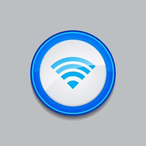 Knoop van het pictogram van de blauwe web WiFi circulaire vector — Stockvector
