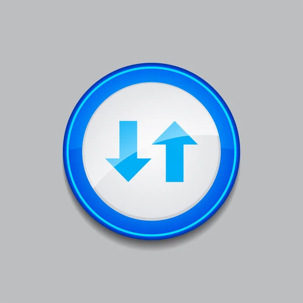 Data Circular Vector Blue Web Icon Button — Stock Vector