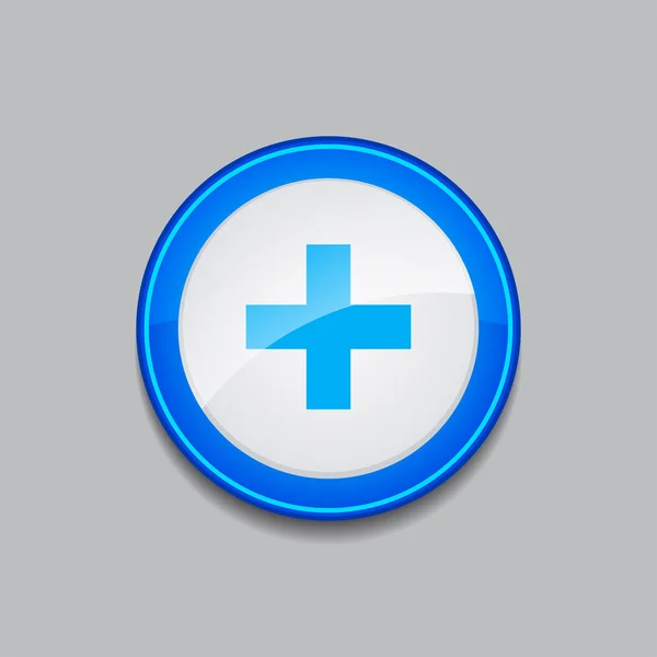 Plus circulaire Vector blauwe Web Icon knop — Stockvector