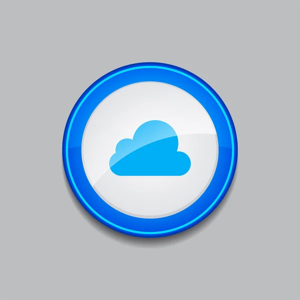 Cloud Circular Vector Blue Web Botón icono — Vector de stock