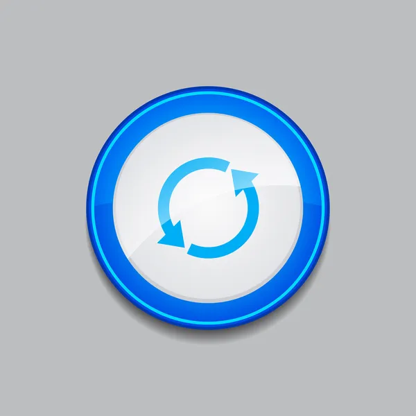 Resetear Vector Circular Azul Web Botón icono — Vector de stock