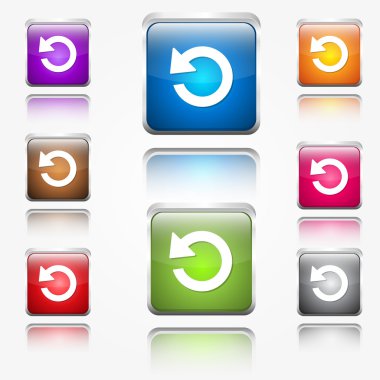 yuvarlak köşe parlak vektör web simge düğmesini ayarlamak Sıfırla
