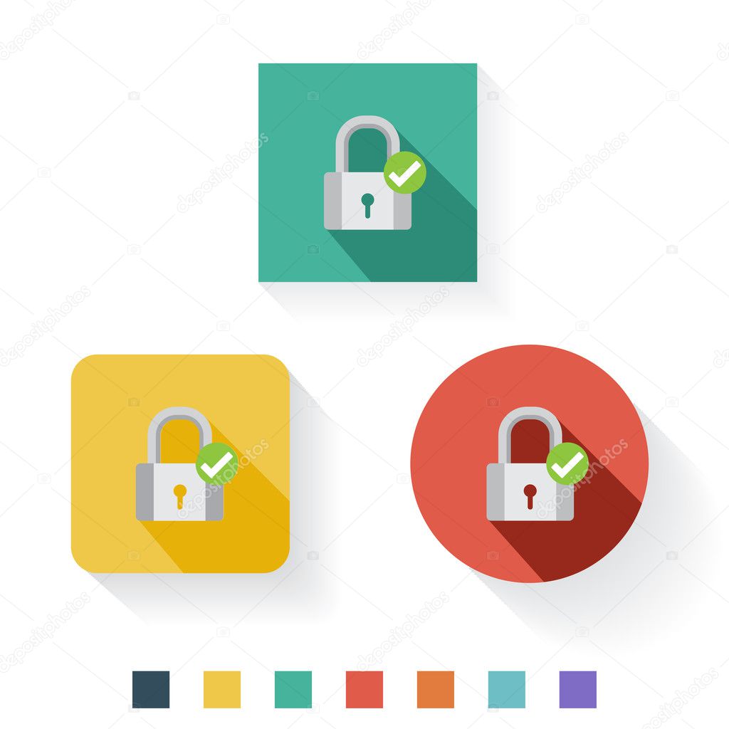 Protected Flat Icon Design