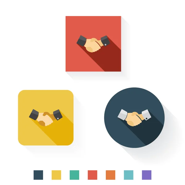 Hand Shake Flat Icon Design — Stock Vector