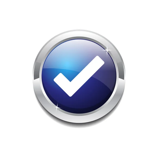 Tick Mark Circular Azul Vector Web Botón icono — Archivo Imágenes Vectoriales