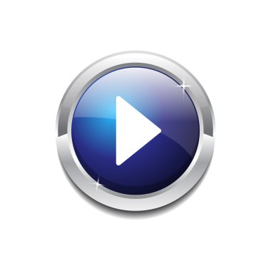 dairesel vector mavi web simgesi düğmesini oynamak