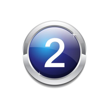 dairesel vector mavi web simgesi düğmesini numara 2