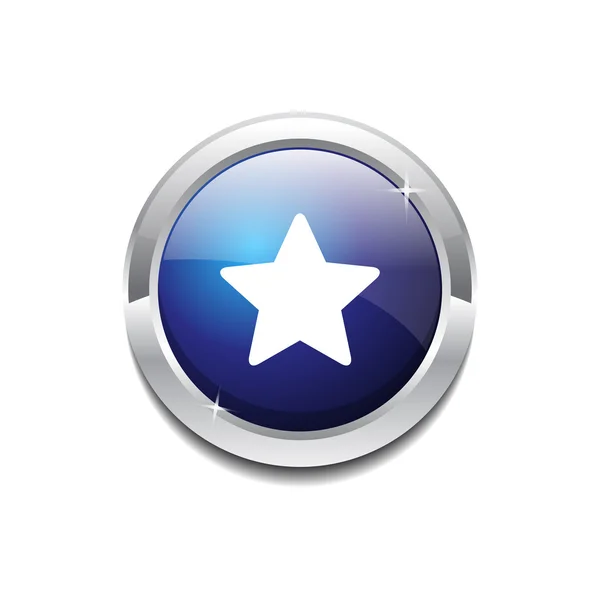 Estrella Circular Vector Azul Web icono botón — Archivo Imágenes Vectoriales