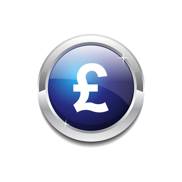 Pulsante circolare dell'icona Web blu del vettore del segno di valuta della libbra — Vettoriale Stock